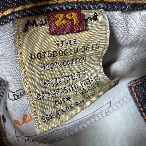 7 For All Mankind Bootcut Vintage Y2K Style 100% Cotton Denim Blue Jeans 29 - Picture 16 of 16